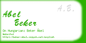 abel beker business card