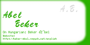 abel beker business card